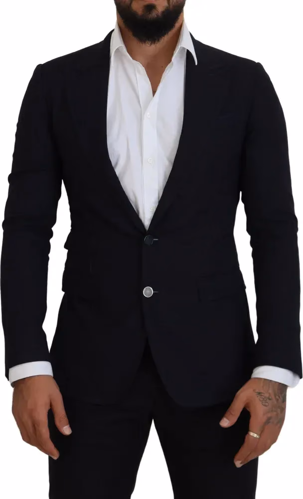Dolce & Gabbana Blue Wool Formal Taormina Blazer