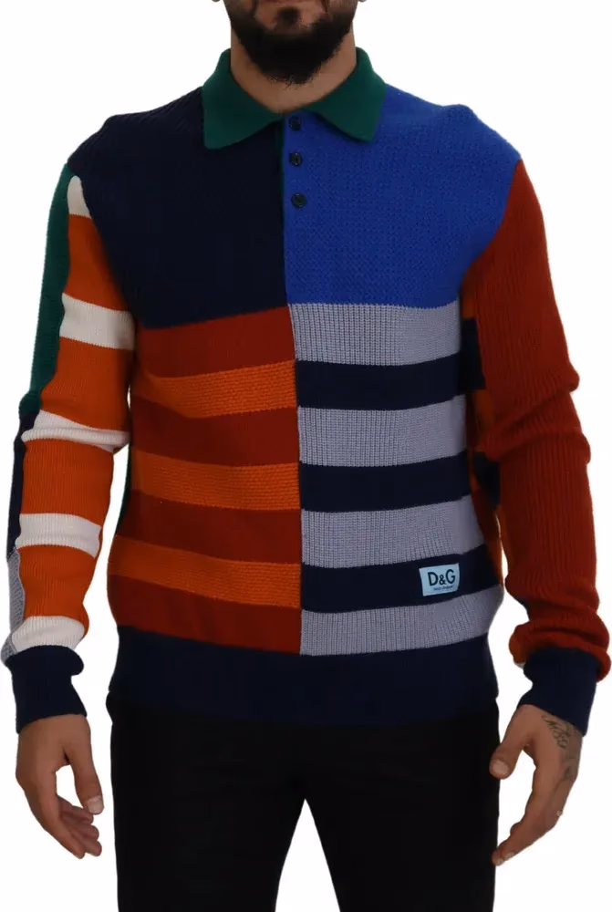 Dolce & Gabbana Multicolor Stripes Wool Pullover Sweater