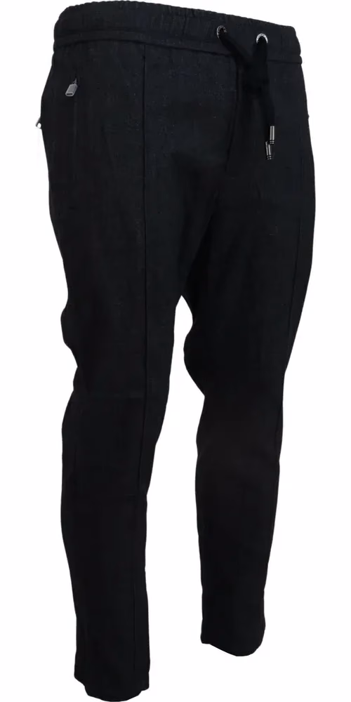 Dolce & Gabbana Grey Cotton Tapered Cotton Pants