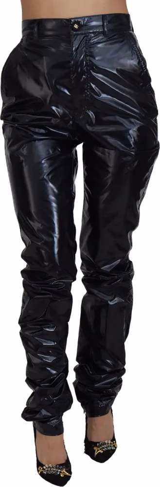 Dolce & Gabbana Black Nylon High Waist Skinny Pants