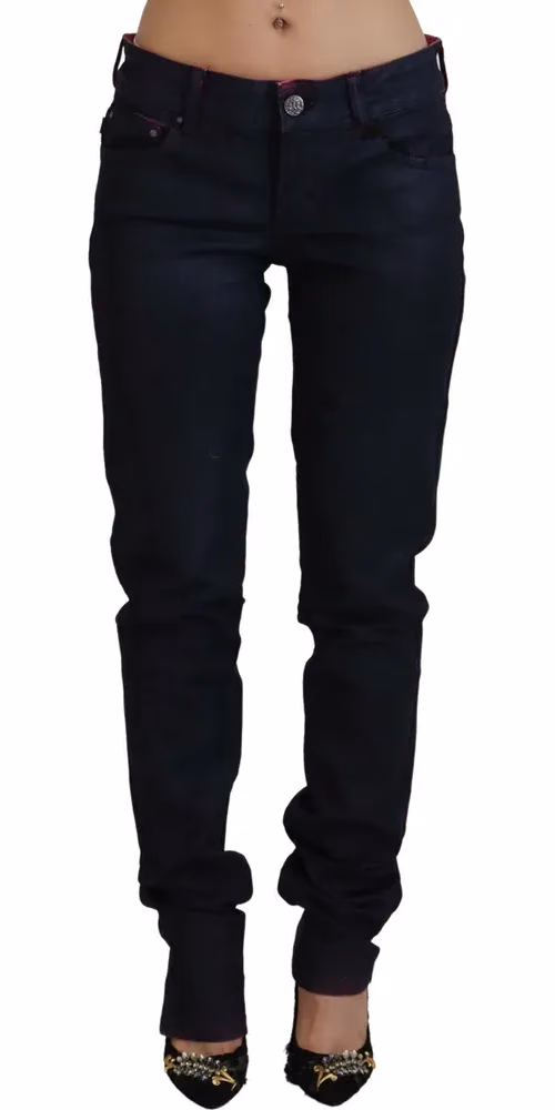 Just Cavalli Black Low Waist Slim Fit Women Casual Denim Jeans