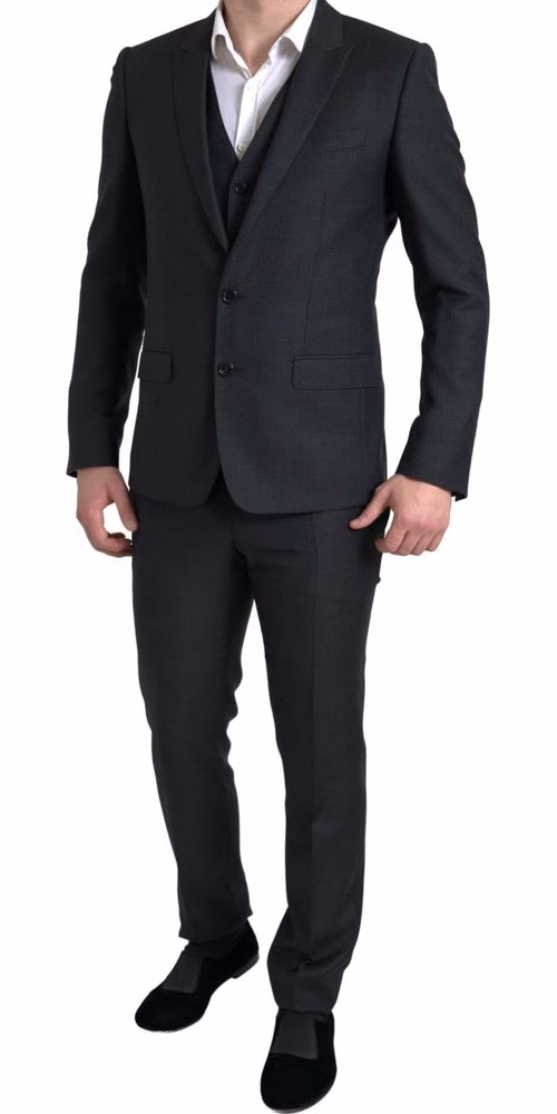 Dolce & Gabbana Black 3 Piece Single Breasted MARTINI Suit