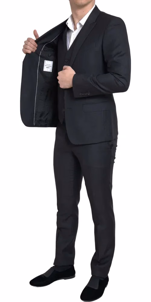 Dolce & Gabbana Dark Gray 3 Piece Single Breasted MARTINI Suit