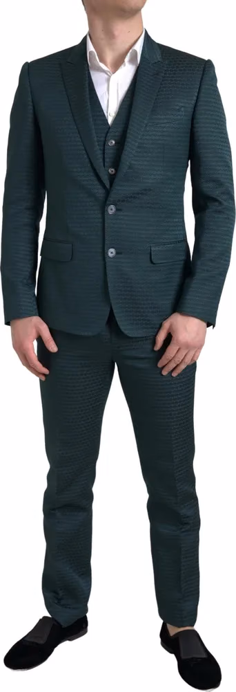 Dolce & Gabbana Green 3 Piece Single Breasted MARTINI Suit
