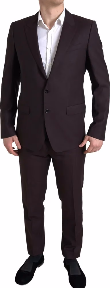 Dolce & Gabbana Maroon 2 Piece Single Breasted MARTINI Suit