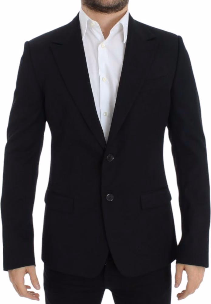 Dolce & Gabbana Black wool slim fit blazer