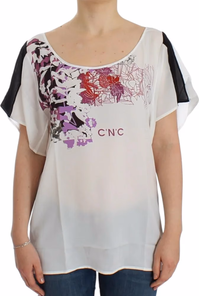 Costume National White motive print blouse