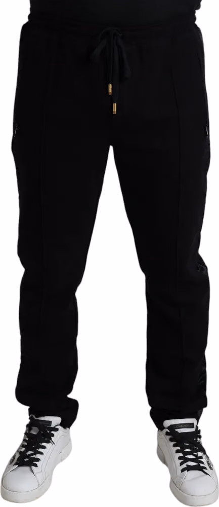 Dolce & Gabbana Black Cotton Skinny Jogger Sweatpants Pants