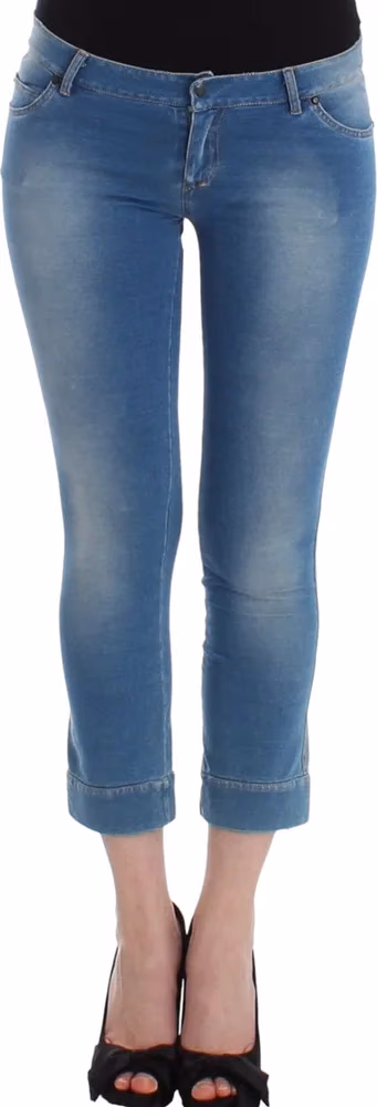 Ermanno Scervino Beachwear Blue Jeans Capri Pants Cropped