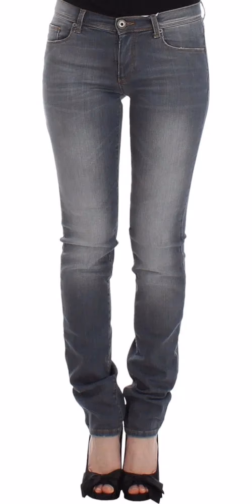 Ermanno Scervino Gray Slim Jeans Denim Pants Skinny Leg Stretch