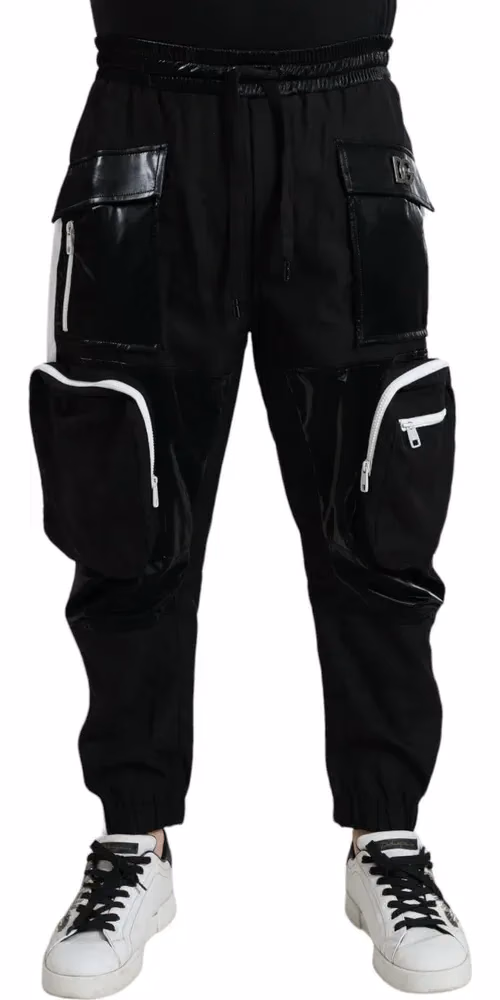 Dolce & Gabbana Black Nylon Cargo Jogger Men Sweatpants Pants