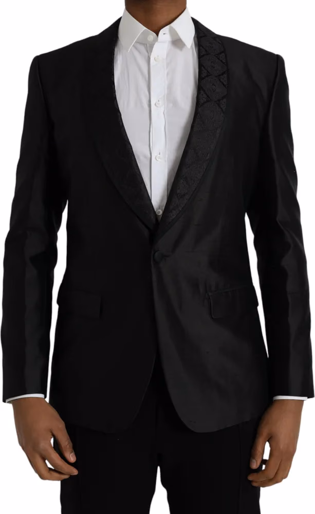 Dolce & Gabbana Black MARTINI Single Breasted Coat Blazer
