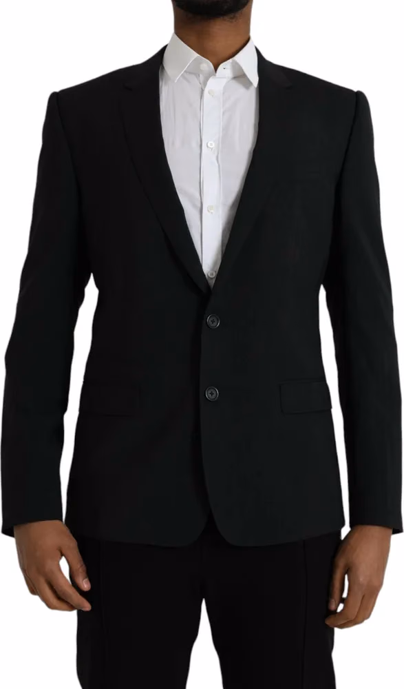 Dolce & Gabbana Blue GOLD Notch Single Breasted Coat Blazer