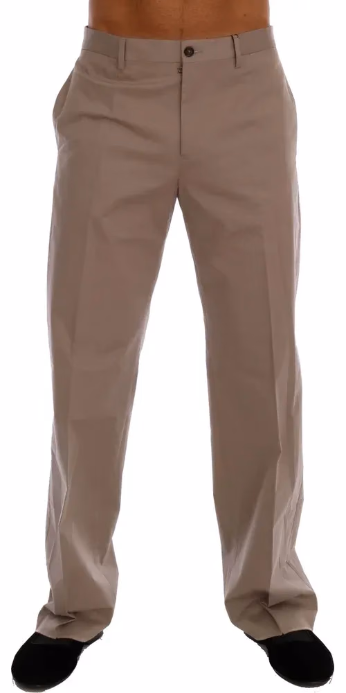 Dolce & Gabbana Beige Cotton Stretch Chinos Pants