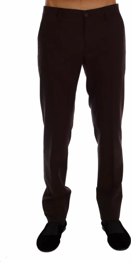 Dolce & Gabbana Purple Wool Stretch Formal Pants