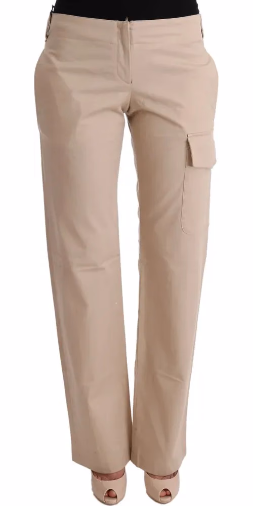 Ermanno Scervino Beige Cotton Wool Regular Fit Pants