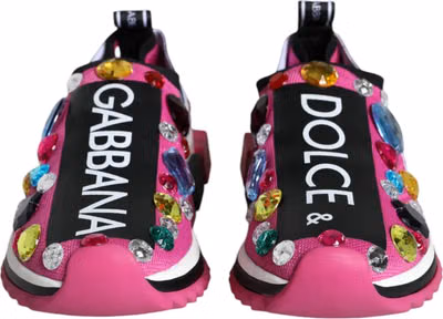 Pink Sorrento Crystals Low Top Sneakers Shoes