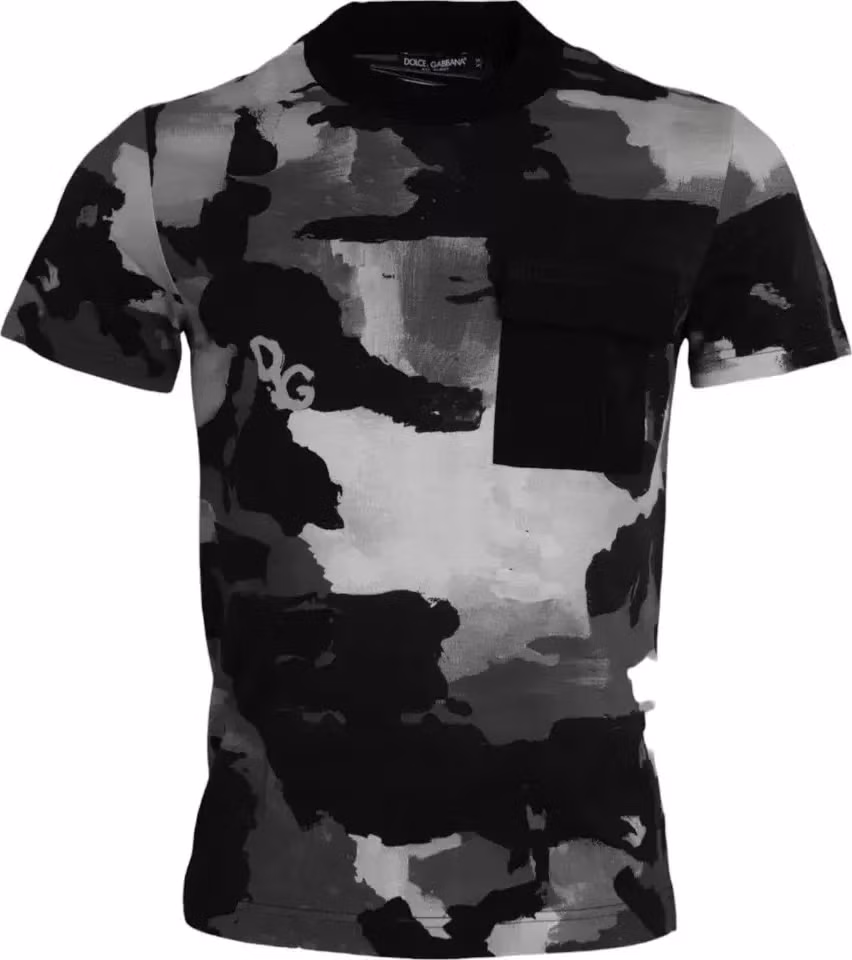 Dolce & Gabbana Multicolor Camouflage Cotton Crewneck T-shirt