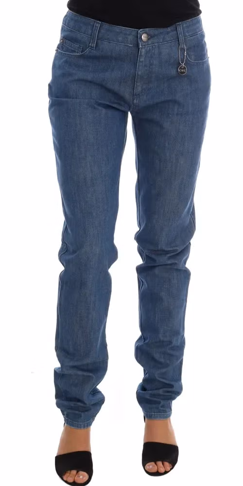 Costume National Blue Wash Cotton Boyfriend Fit Jeans