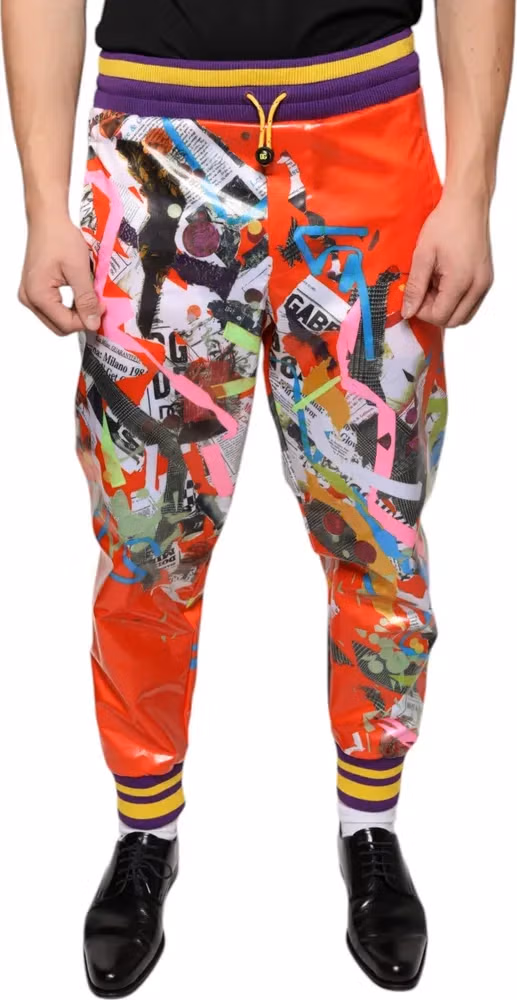 Dolce & Gabbana Multicolor Printed Jogger Sweatpants Pants