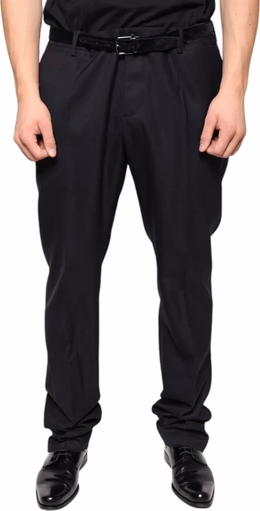 Dolce & Gabbana Black Wool Skinny Dress Formal Pants