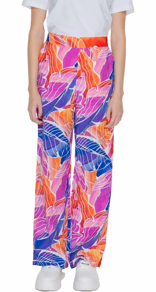 Vila Clothes Multicolor Viscose Casual Pants