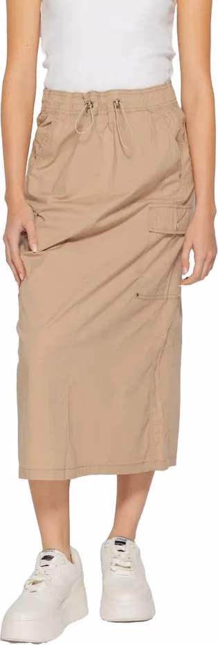 Street One Beige Cotton Midi Skirt