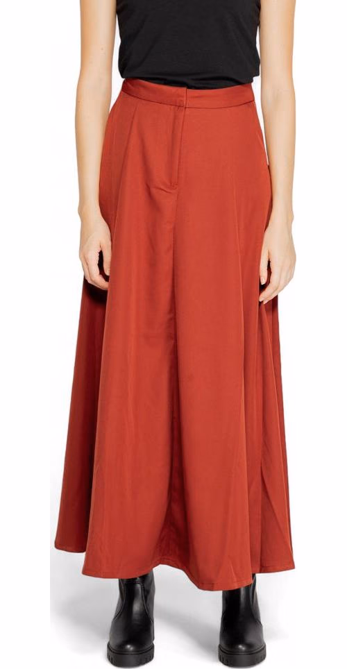 Vero Moda Red Polyester Long Skirt