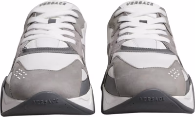 Grey Leather Neoprene Chunky Low Top Squalo Sneakers Shoes