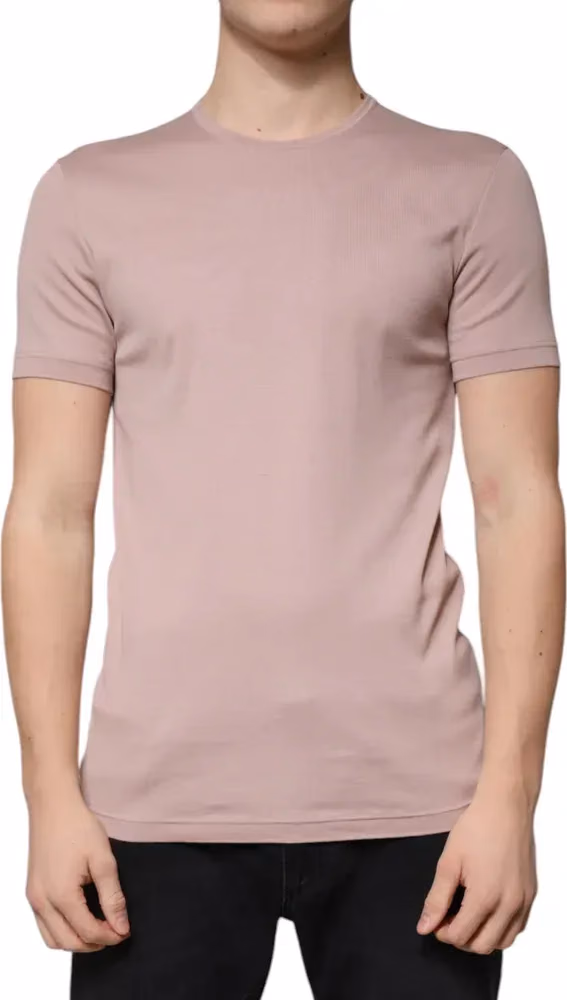 Dolce & Gabbana Brown Cotton Short Sleeves Round Neck T-shirt