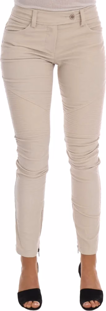 Ermanno Scervino Beige Slim Jeans Corduroy Skinny Pants