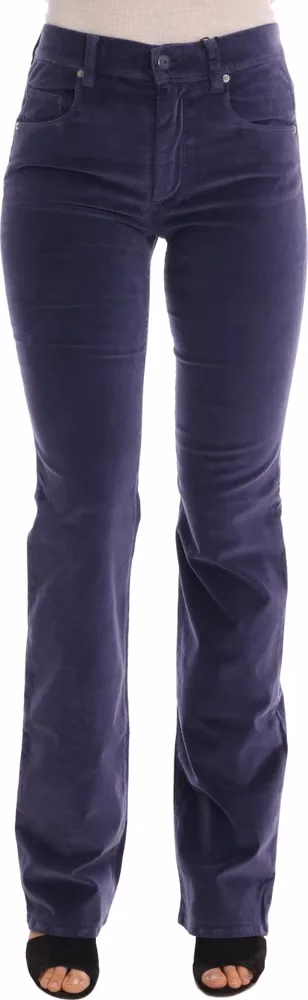 Ermanno Scervino Purple Corduroy Stretch Bootcut Pants
