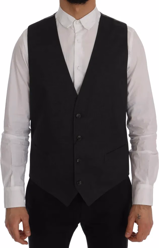 Dolce & Gabbana Gray STAFF Cotton Rayon Vest