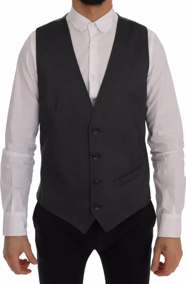 Dolce & Gabbana Gray STAFF Cotton Rayon Vest