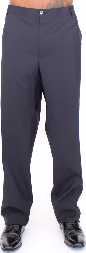Dolce & Gabbana Black Wool Stretch Pleated Pants