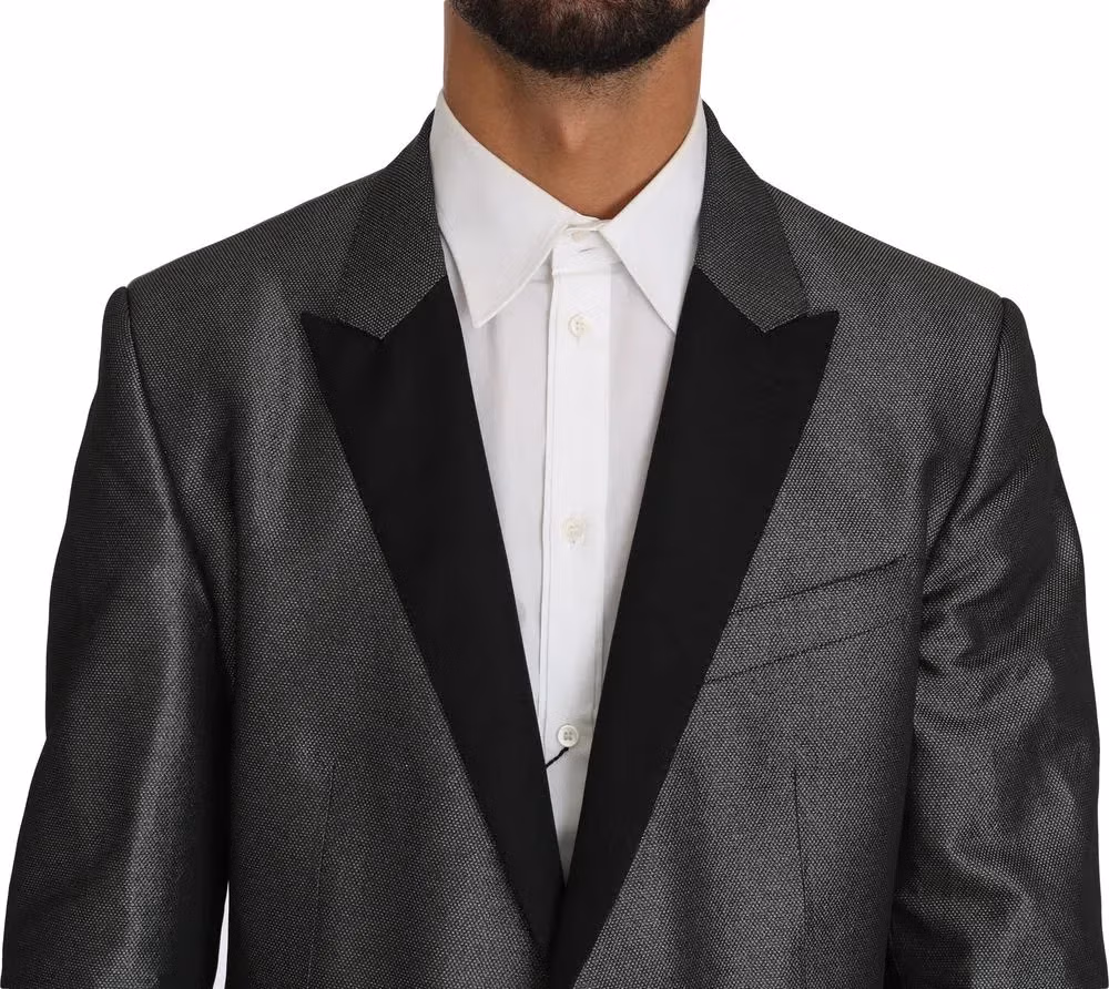 Dolce & Gabbana Gray Patterned MARTINI 2 Piece Suit