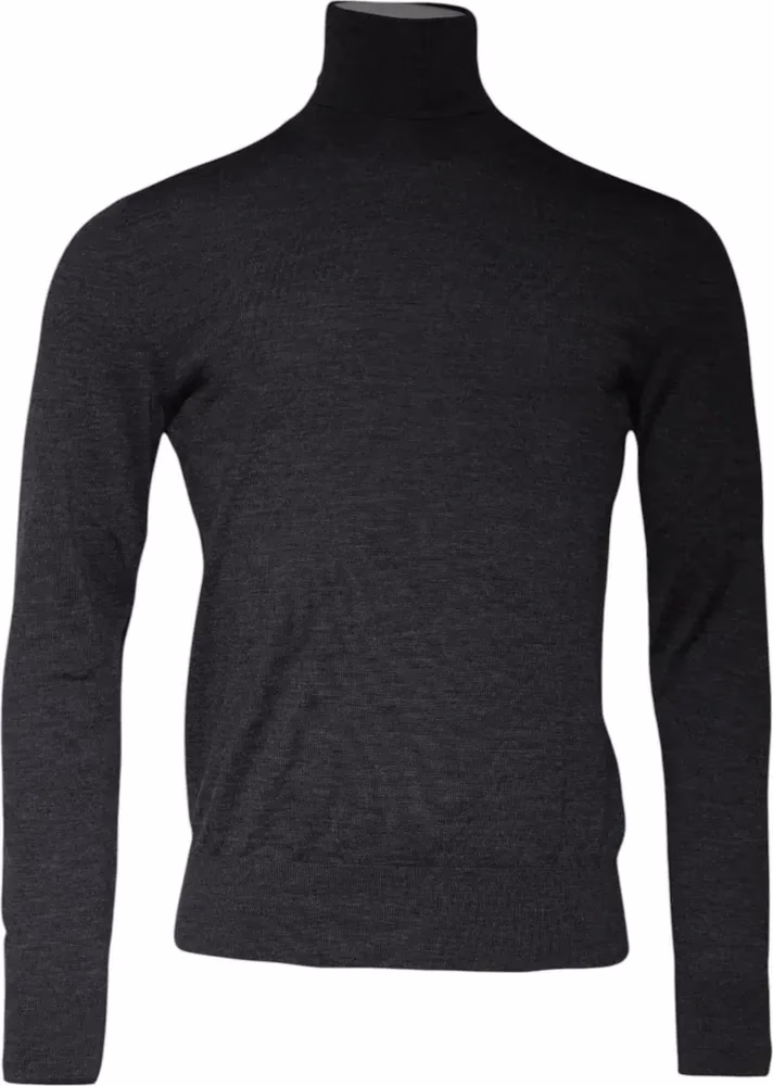 Dolce & Gabbana Gray Wool Knit Turtleneck Pullover Sweater