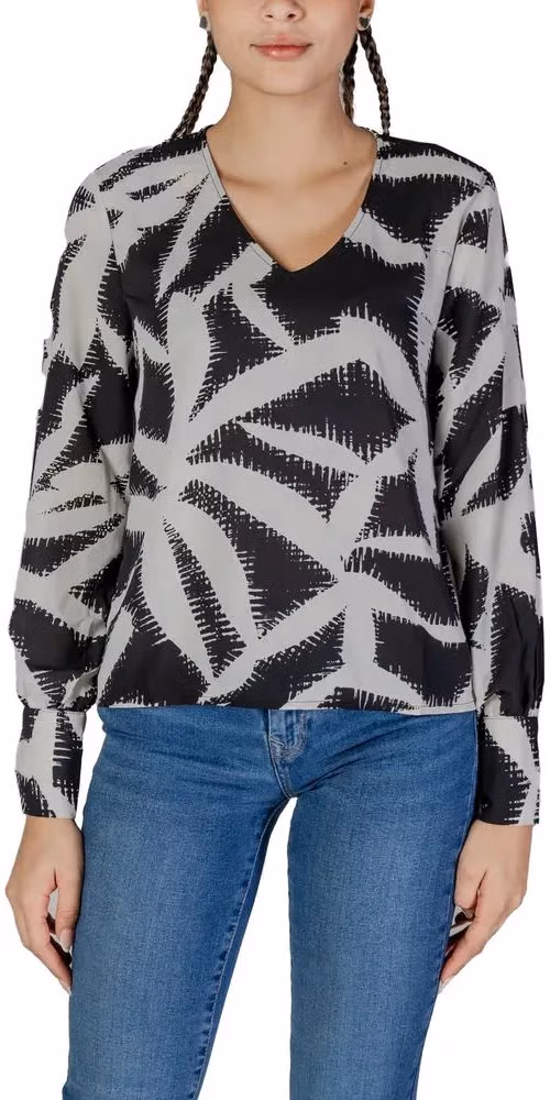 Jacqueline De Yong Black Recycled Polyester Blouse