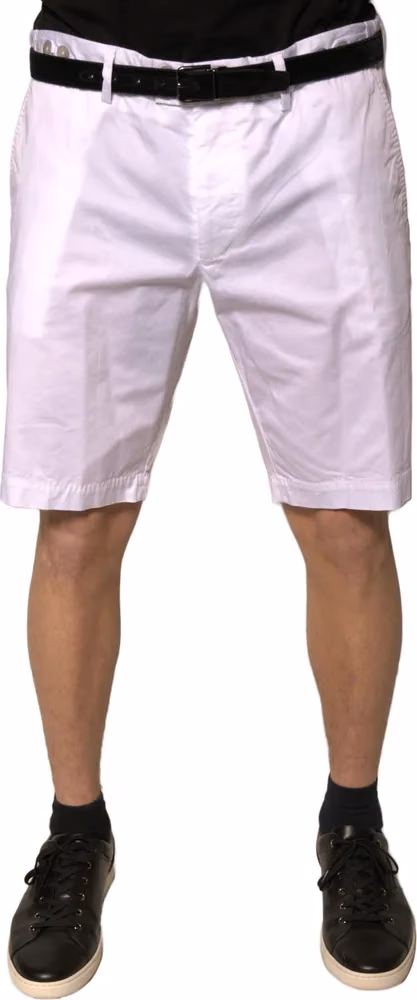 Dolce & Gabbana White Chinos Cotton Stretch Casual Shorts