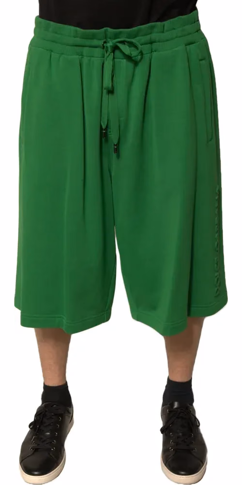 Dolce & Gabbana Green Cotton Blend Men Bermuda Shorts