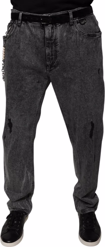 Dolce & Gabbana Dark Gray Cotton Skinny Denim Jeans