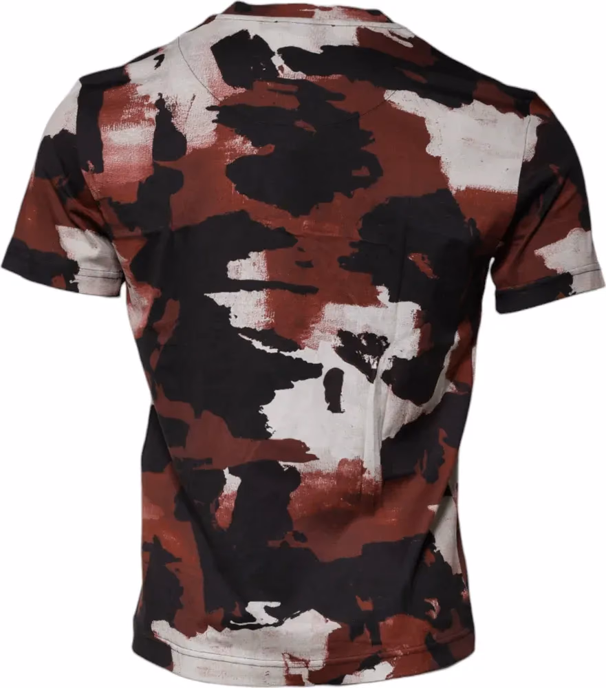 Dolce & Gabbana Multicolor Camouflage Crew Neck T-shirt