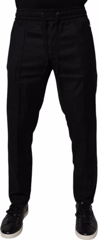 Dolce & Gabbana Black Wool Jogger Jogging Pants