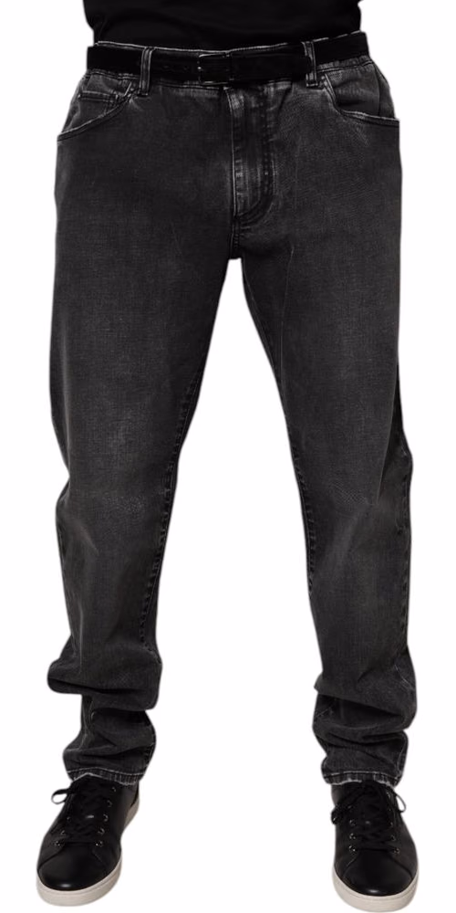 Dolce & Gabbana Black Cotton Stretch Skinny Men Denim Jeans