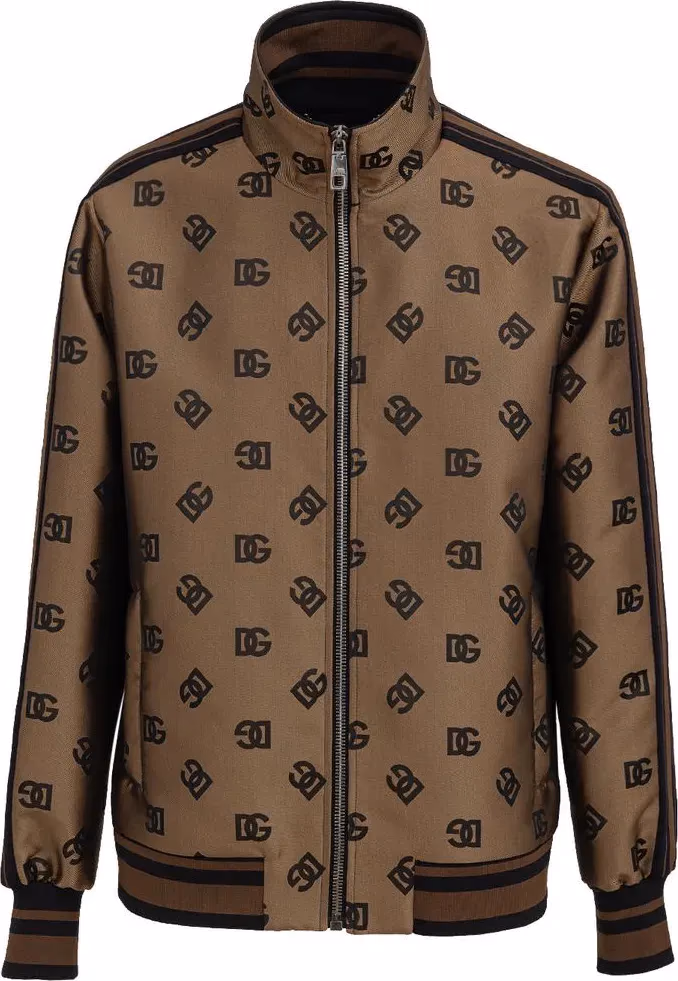 Dolce & Gabbana Bronze Polyester Shell Jacket