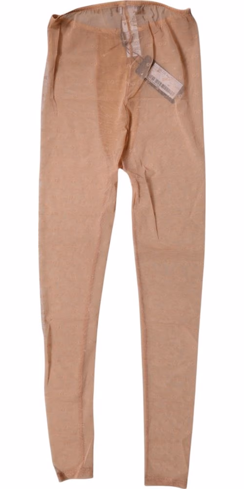 Dolce & Gabbana Nude Beige Logo Lace Lingerie Pants Underwear