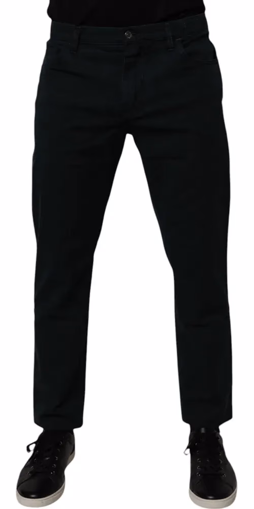 Dolce & Gabbana Dark Green Cotton Loose Men Denim Jeans