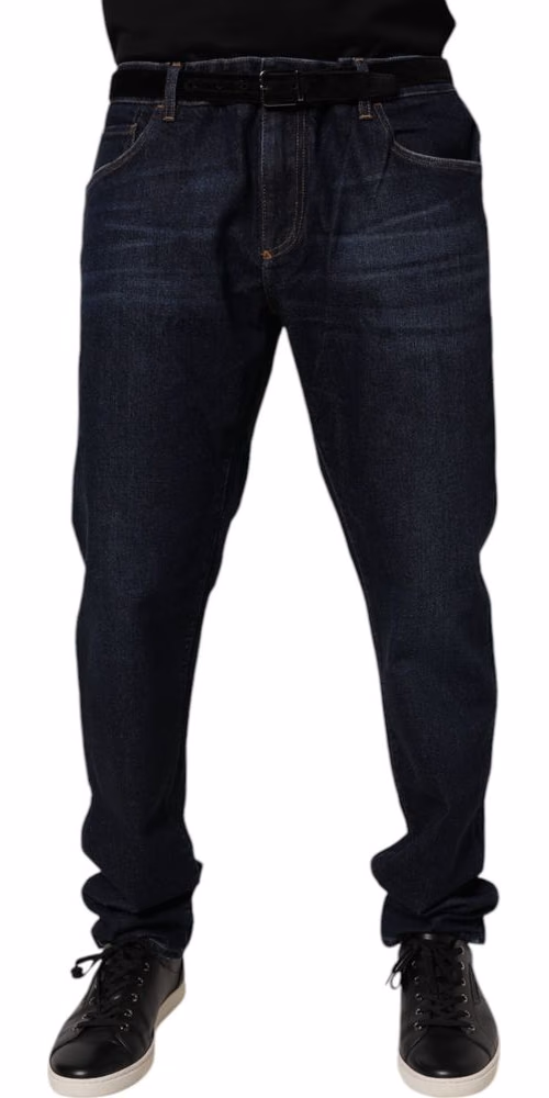 Dolce & Gabbana Dark Blue Cotton Stretch Skinny Denim Jeans