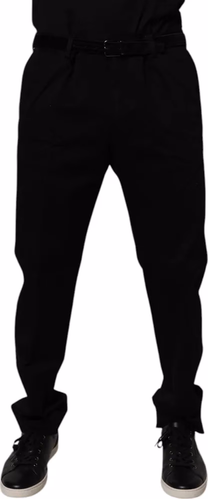 Dolce & Gabbana Black Cotton Men Skinny Dress Formal Pants