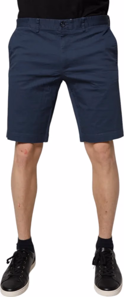 Dolce & Gabbana Blue Cotton Mid Waist Men Bermuda Shorts
